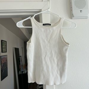 Brandy Melville white crop top ribbed knit